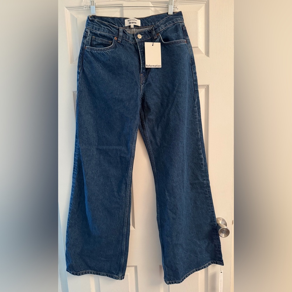 Reformation Cary Low Rise Slouch Wide Leg Jeans - Cleary